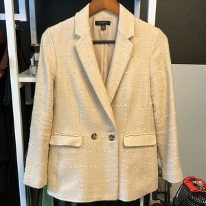 Ann Taylor tweed double breast Cream Women's Blazer